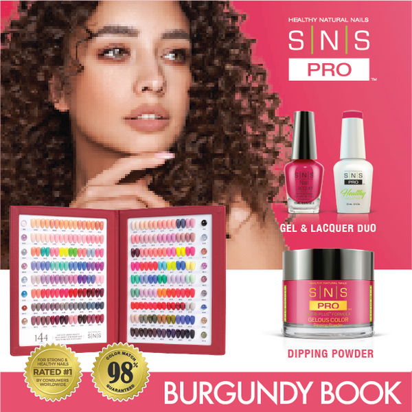 SNS Pro Burgundy Book Collection 144 Colors