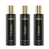 SNS Matte UV Gel Top Coat, Glassy Super Shine UV Gel Top Coat, Vitamin Extra Bonding UV Gel Base Coat 8oz