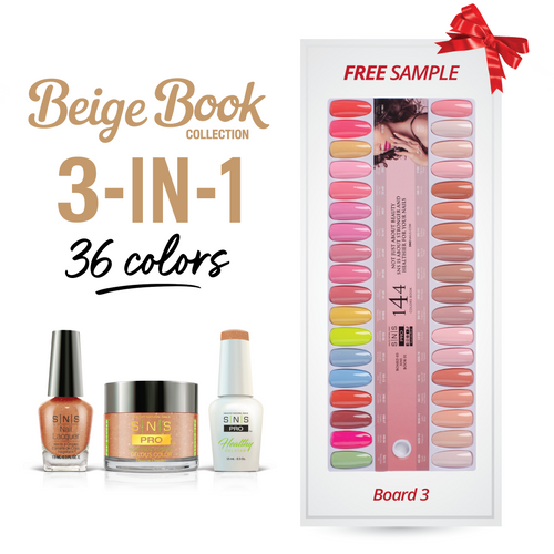 SNS Pro - Beige Book Collection - 3in1 - 36  Colors Bundle - Board 3