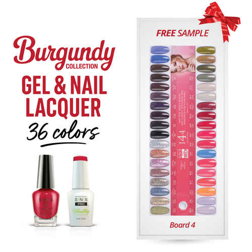 SNS Pro - Burgundy Book Collection - Gel & Lacquer Duo - 36  Colors Bundle - Board 4