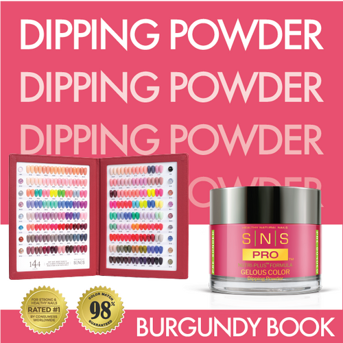 SNS Pro - Burgundy Book Collection - Dipping Powder  - 144 Colors Bundle
