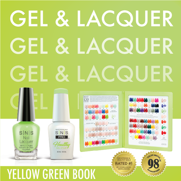 SNS Pro - Yellow Green Book Collection - Gel & Lacquer Duo - 30  Colors Bundle - Board 4