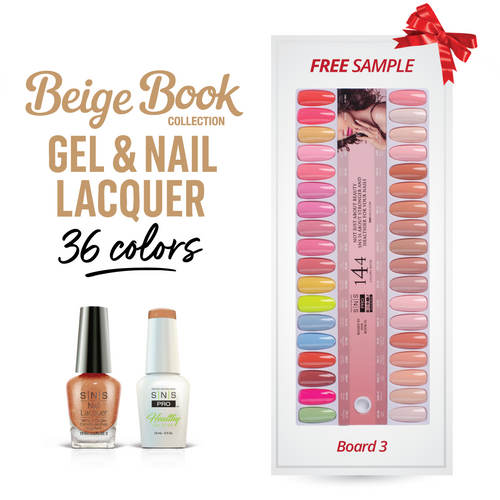 SNS Pro - Beige Book Collection - Gel & Lacquer Duo - 36  Colors Bundle - Board 3