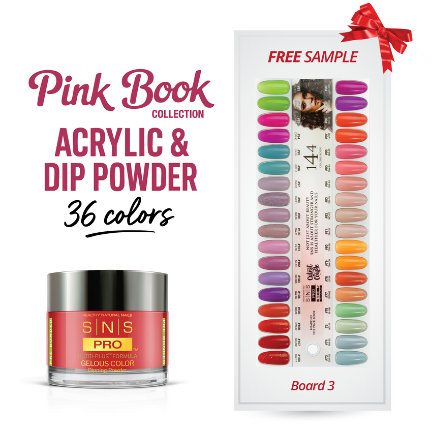 SNS Pro - Pink Book Collection - Dip/Acrylic Powder - 36  Colors Bundle - Board 3