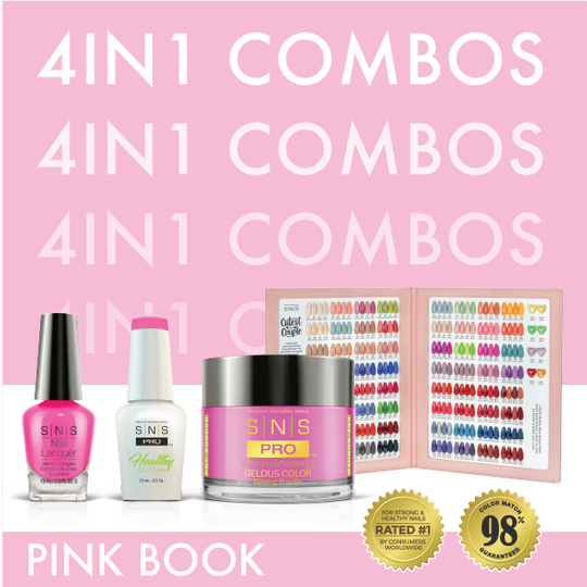 SNS Pro - Pink Book Collection - 4in1 - 144 Colors Bundle