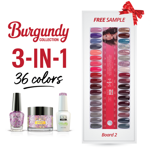 SNS Pro - Burgundy Book Collection - 3in1 - 36  Colors Bundle - Board 2