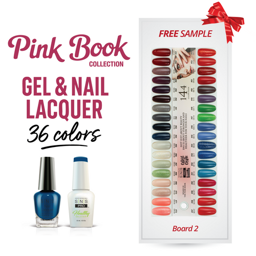 SNS Pro - Pink Book Collection - Gel & Lacquer Duo - 36  Colors Bundle - Board 2