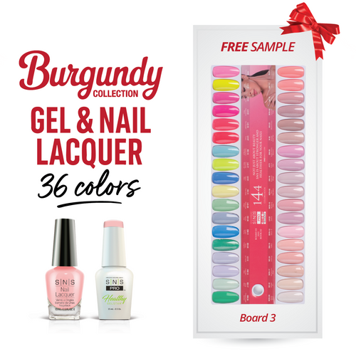 SNS Pro - Burgundy Book Collection - Gel & Lacquer Duo - 36  Colors Bundle - Board 3