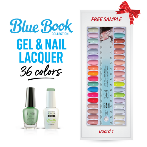 SNS Pro - Blue Book Collection - Gel & Lacquer Duo - 36  Colors Bundle - Board 1