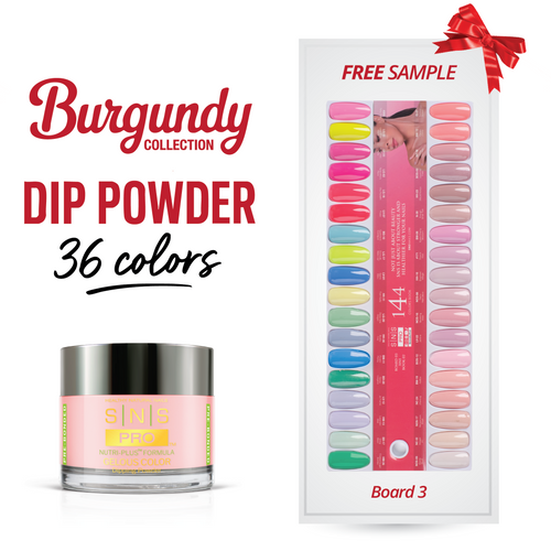 SNS Pro - Burgundy Book Collection - Dipping Powder - 36  Colors Bundle - Board 3