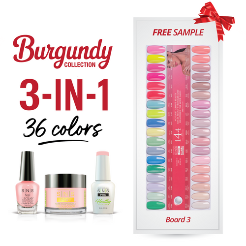 SNS Pro - Burgundy Book Collection - 3in1 - 36  Colors Bundle - Board 3