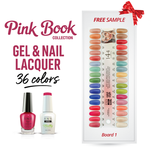 SNS Pro - Pink Book Collection - Gel & Lacquer Duo - 36  Colors Bundle - Board 1