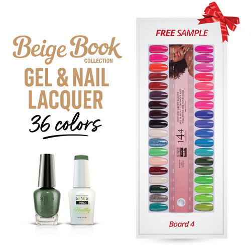 SNS Pro - Beige Book Collection - Gel & Lacquer Duo - 36  Colors Bundle - Board 4