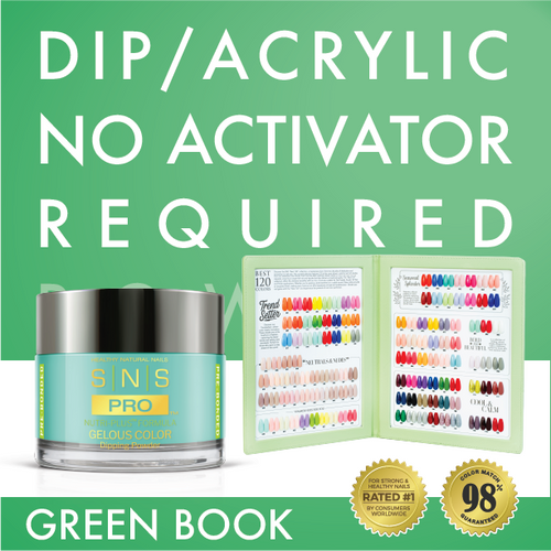 SNS Pro - Green Book Collection - Dip/Acrylic/No Activator Required Powder - 30  Colors Bundle - Board 2