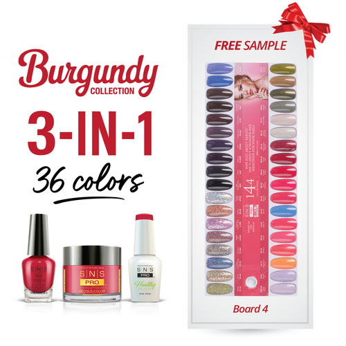 SNS Pro - Burgundy Book Collection - 3in1 - 36  Colors Bundle - Board 4