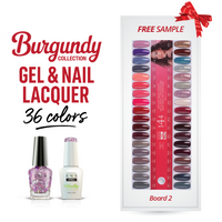 SNS Pro - Burgundy Book Collection - Gel & Lacquer Duo - 36  Colors Bundle - Board 2