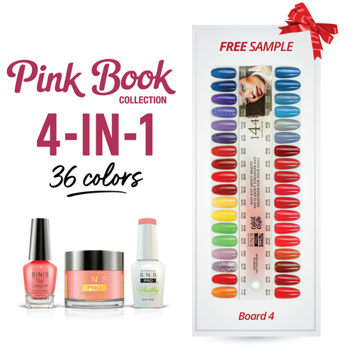 SNS Pro - Pink Book Collection - 4in1 - 36  Colors Bundle - Board 4