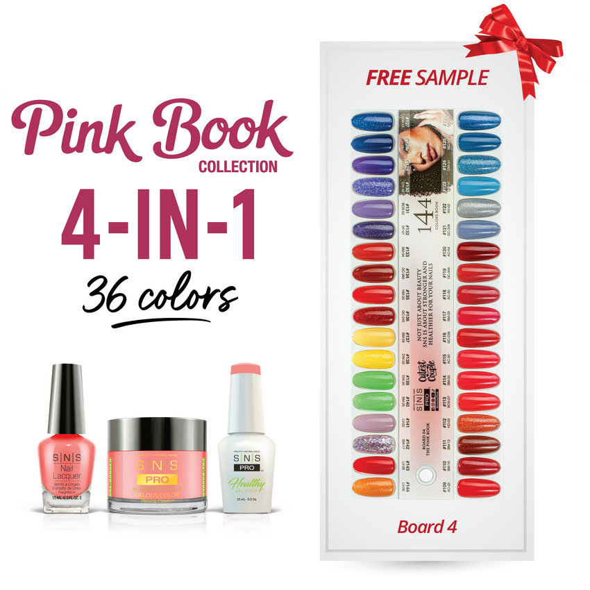 SNS Pro - Pink Book Collection - 4in1 - 36  Colors Bundle - Board 4