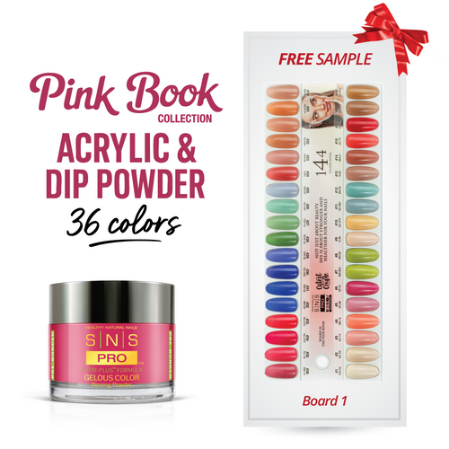 SNS Pro - Pink Book Collection - Dip/Acrylic Powder - 36  Colors Bundle - Board 1