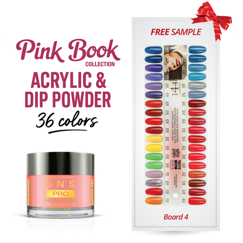 SNS Pro - Pink Book Collection - Dip/Acrylic Powder - 36  Colors Bundle - Board 4