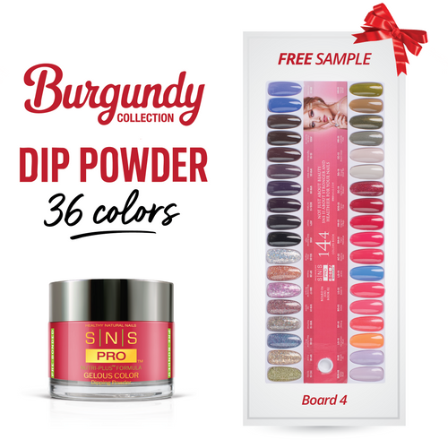 SNS Pro - Burgundy Book Collection - Dipping Powder - 36  Colors Bundle - Board 4