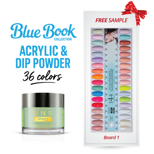 SNS Pro - Blue Book Collection - Dip/Acrylic Powder - 36  Colors Bundle - Board 1