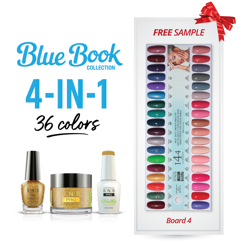 SNS Pro - Blue Book Collection - 4in1 - 36  Colors Bundle - Board 4