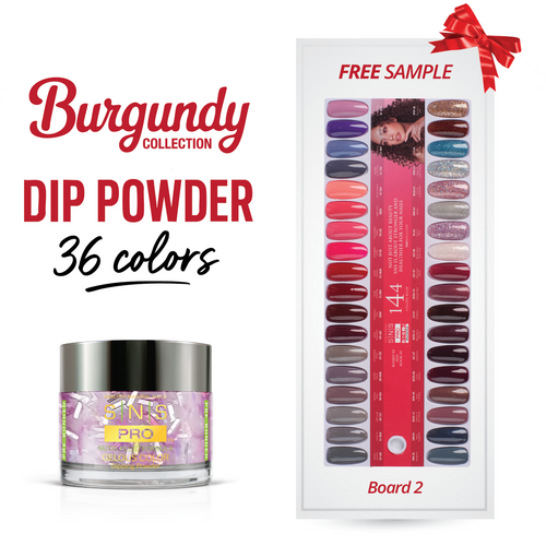 SNS Pro - Burgundy Book Collection - Dipping Powder - 36  Colors Bundle - Board 2